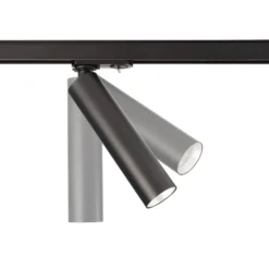 Foco de riel LED Slim monofásico, negro, aluminio, 5 W, 2700 K