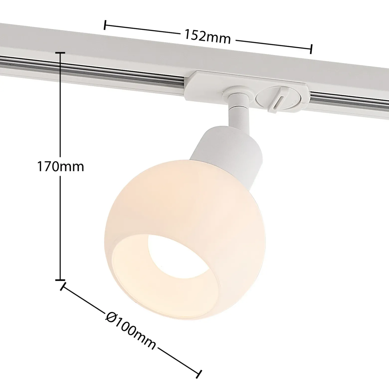 Foco de riel Lindby Linaro, E14, blanco, Ø 10 cm, monofásico