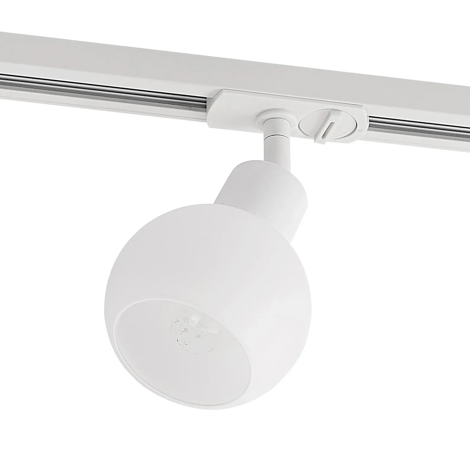 Foco de riel Lindby Linaro, E14, blanco, Ø 10 cm, monofásico