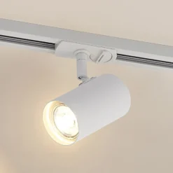 Foco de riel Lindby Linaro, GU10, Ø 6 cm, blanco, monofásico