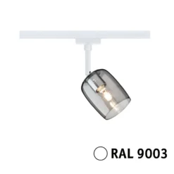 Foco de riel Paulmann URail Blossom, blanco señal/gris humo
