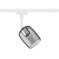 Foco de riel Paulmann URail Blossom, blanco señal/gris humo