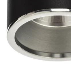 Foco de superficie Bega LED Studio Line, negro/alu, Ø 9 cm, aluminio