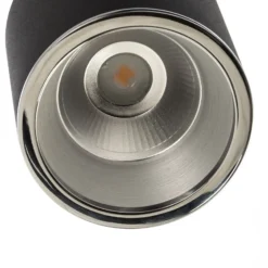 Foco de superficie Bega LED Studio Line, negro/alu, Ø 9 cm, aluminio