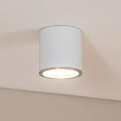 Foco de superficie Bega LED Studio Line, blanco/aluminio, Ø 9 cm, aluminio