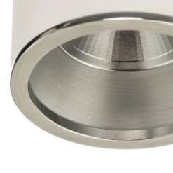Foco de superficie Bega LED Studio Line, blanco/aluminio, Ø 9 cm, aluminio