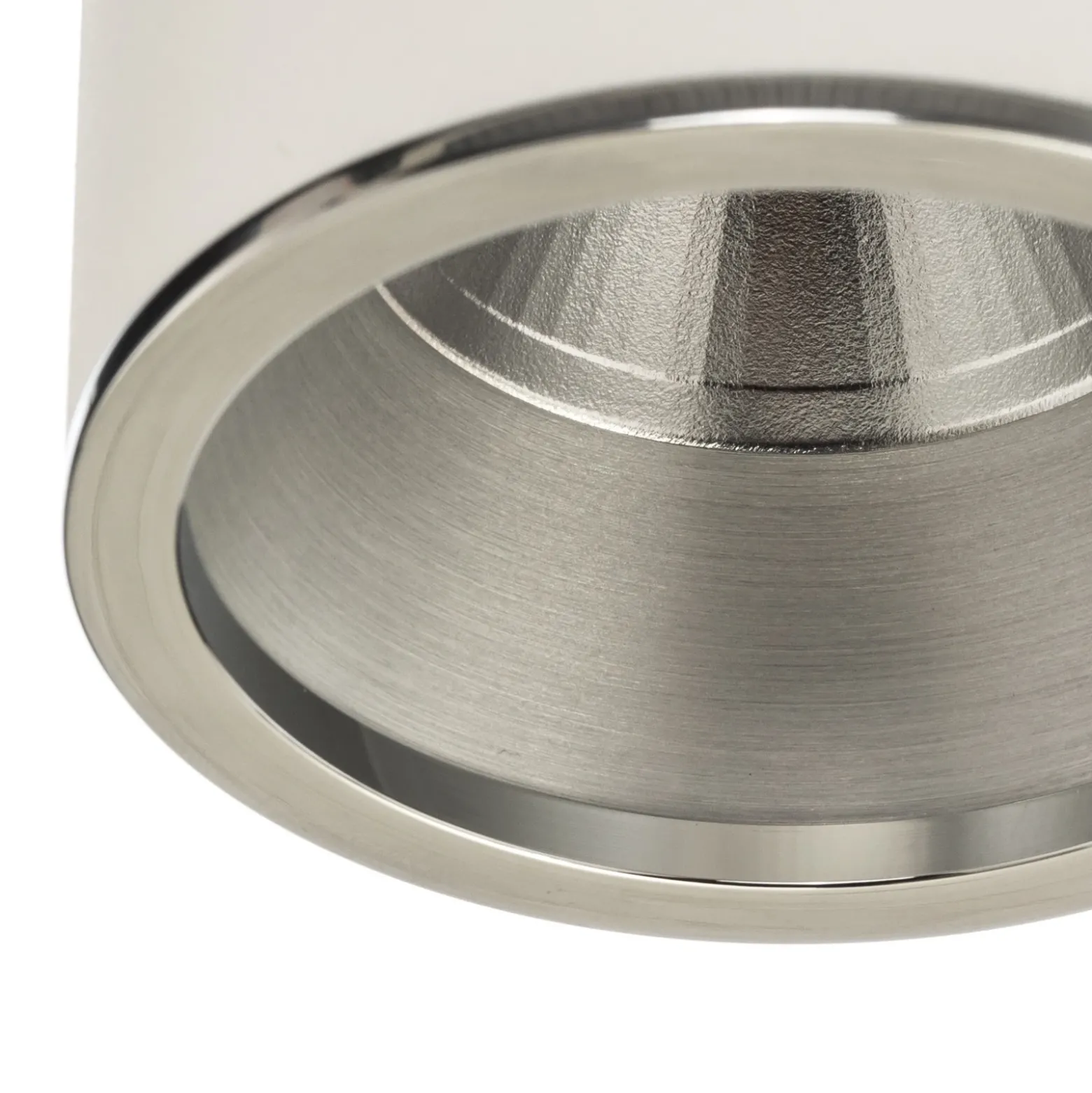 Foco de superficie Bega LED Studio Line, blanco/aluminio, Ø 9 cm, aluminio