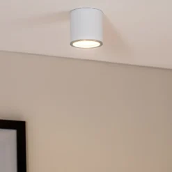 Foco de superficie Bega LED Studio Line, blanco/aluminio, Ø 9 cm, aluminio