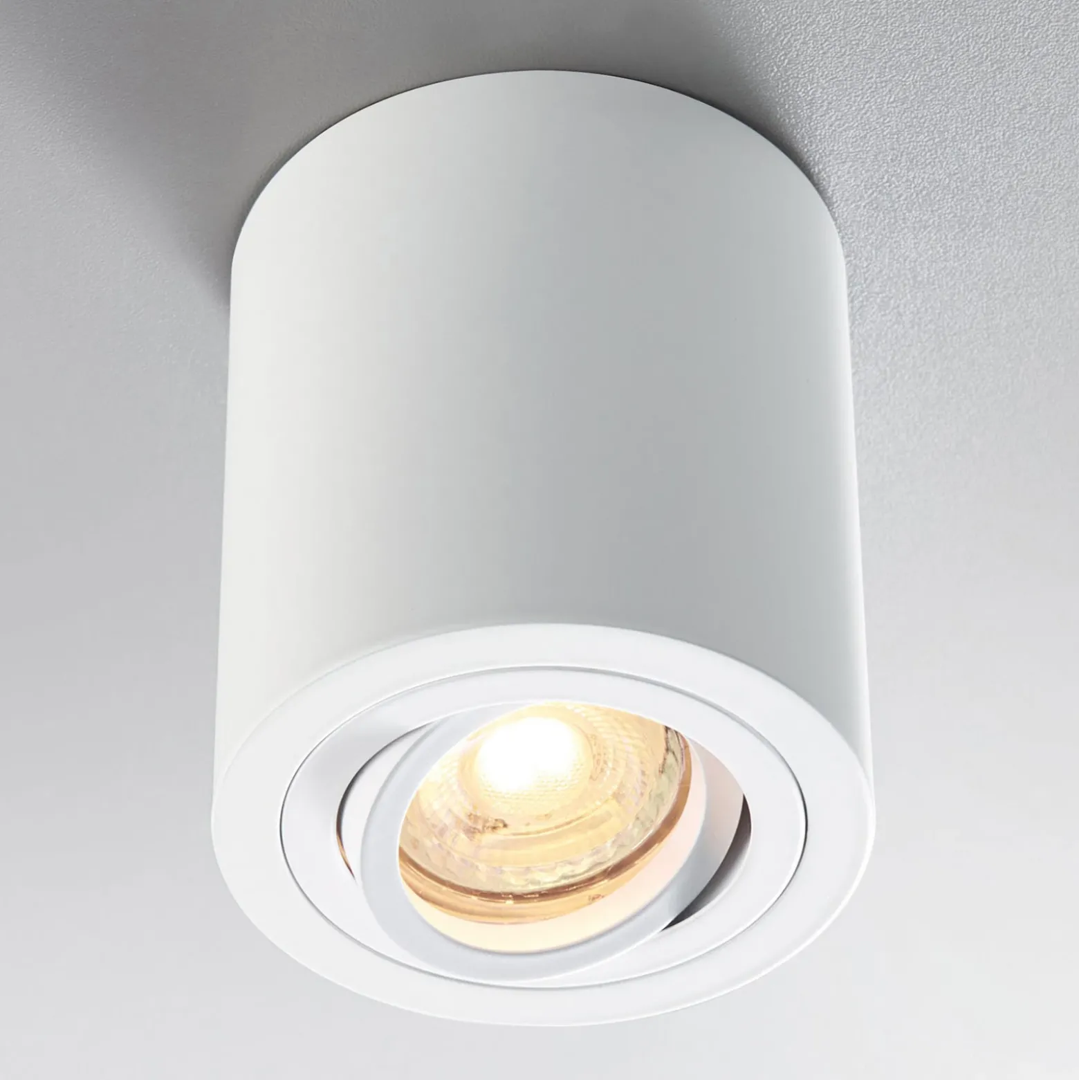 Foco de superficie Heitronic ADL9001, blanco, redondo y orientable