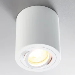 Foco de superficie Heitronic ADL9001, blanco, redondo y orientable