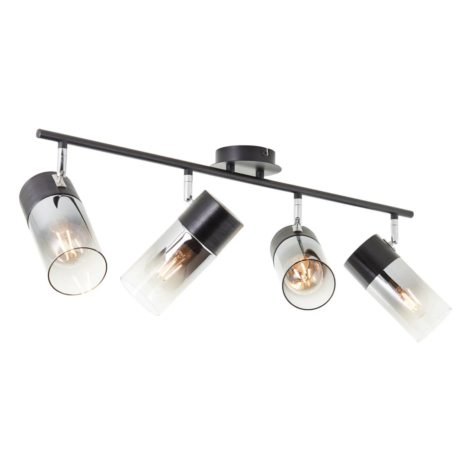 Foco de techo Alia, 4 luces, negro/humo