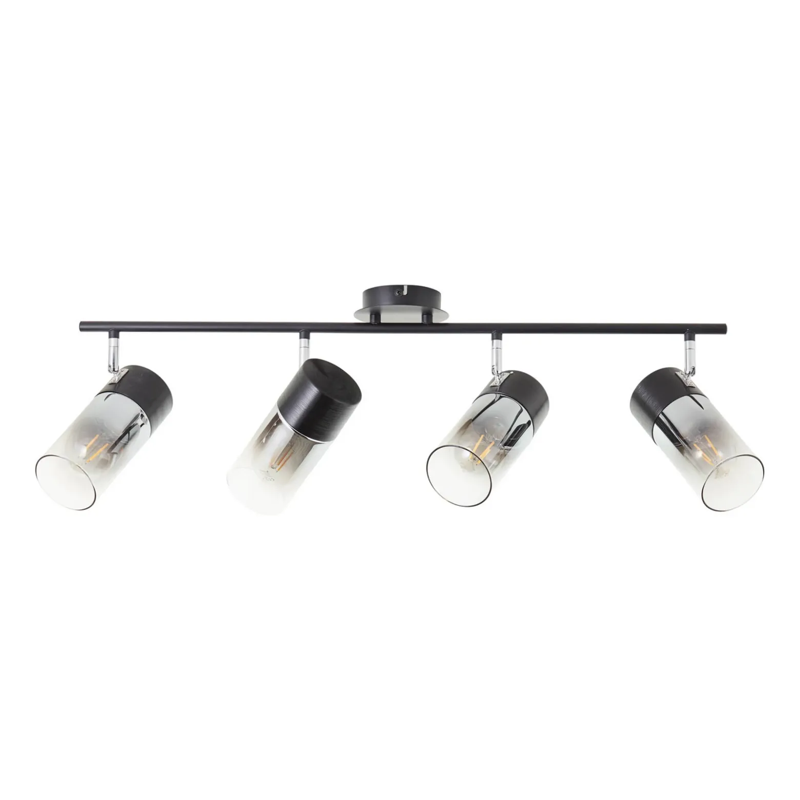 Foco de techo Alia, 4 luces, negro/humo