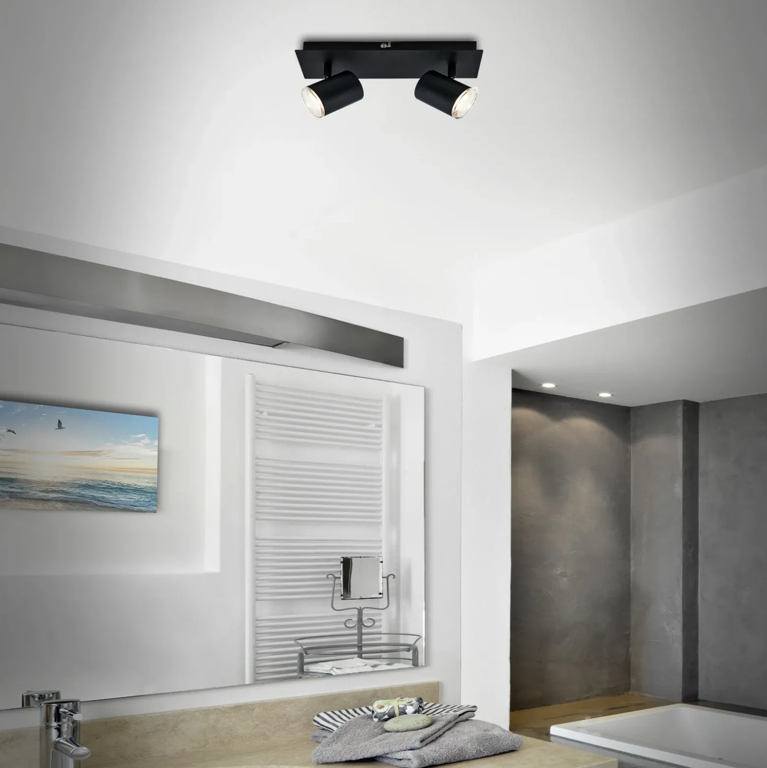 Foco de techo Banyo Splash GU10 IP44 2 luces