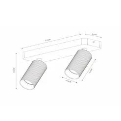 Foco de techo Clubs, 2 luces, blanco