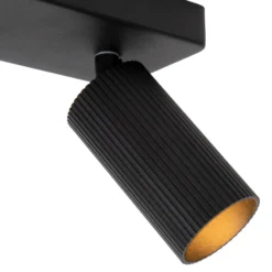 Foco de techo Clubs, 2 luces, negro