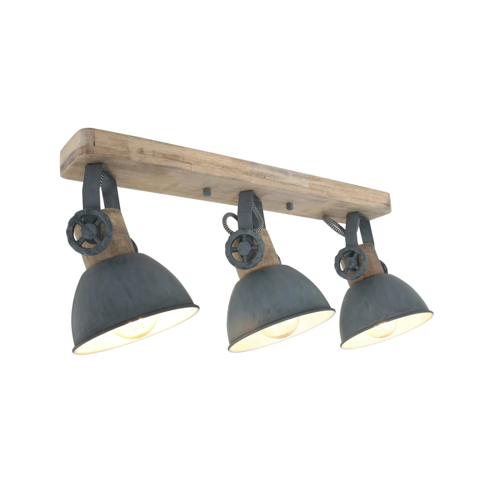 Foco de techo Gearwood, 3 luces alargado, gris