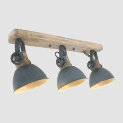 Foco de techo Gearwood, 3 luces alargado, gris