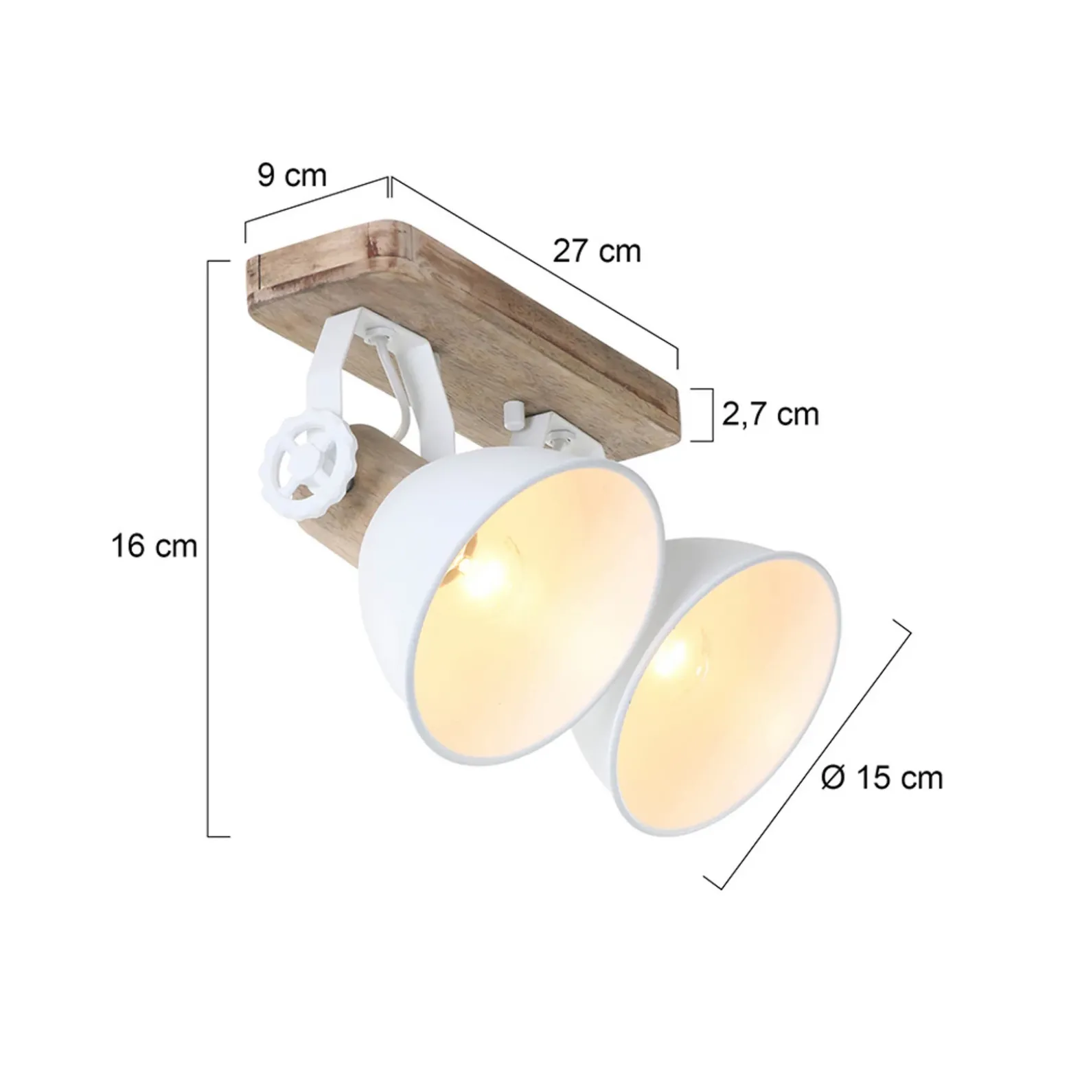 Foco de techo Gearwood, 2 luces, blanco
