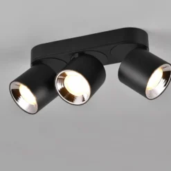 Foco de techo Guayana GU10 3 luces negro
