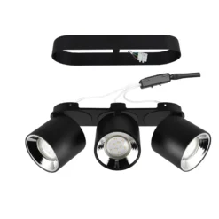 Foco de techo Guayana GU10 3 luces negro
