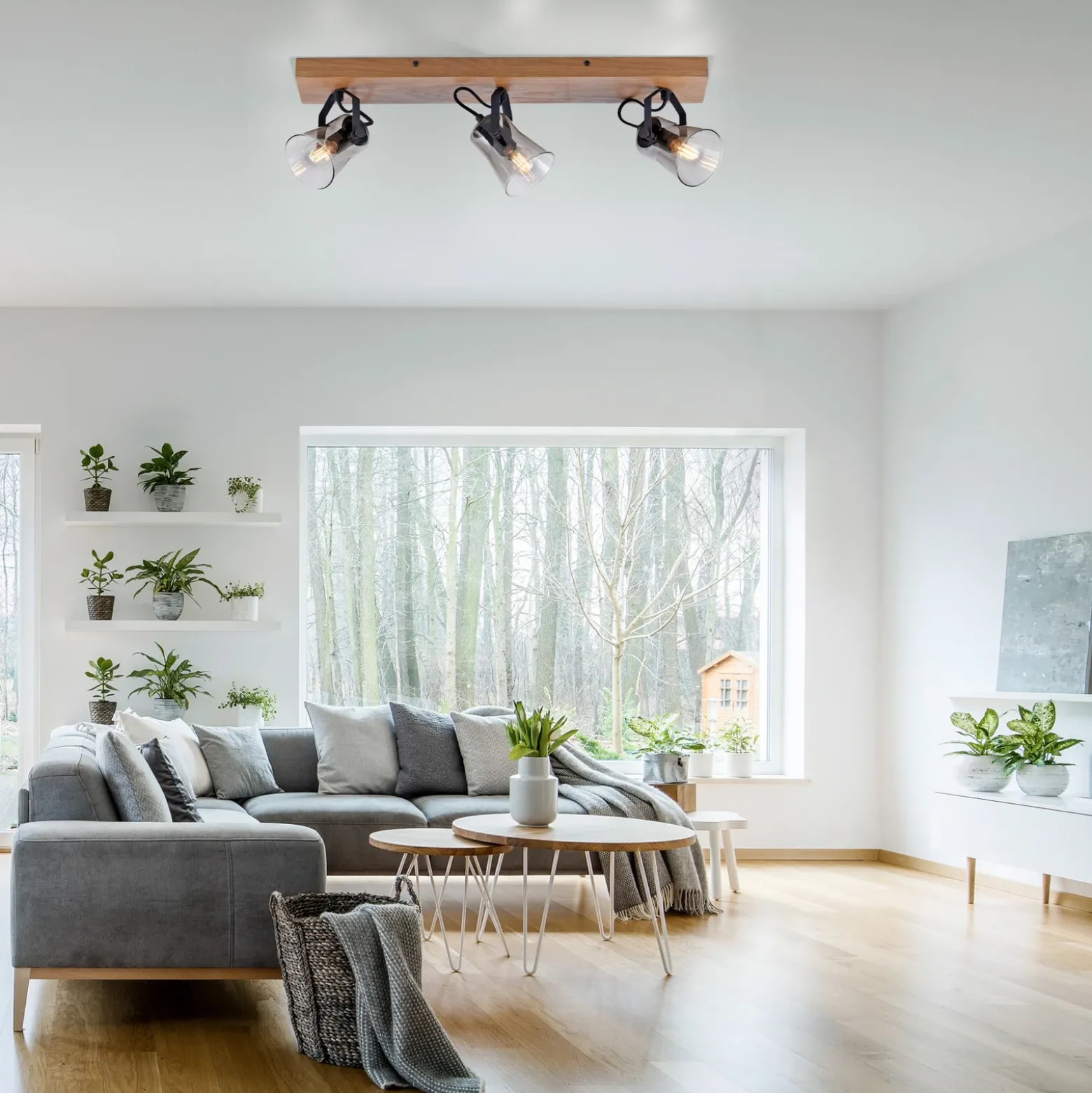 Foco de techo Langström verde, 3 luces