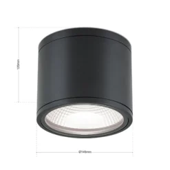 Foco de techo LED Sputnik IP65 Ø 14,5 cm negro