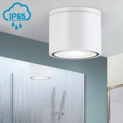Foco de techo LED Sputnik IP65 Ø 14,5 cm blanco