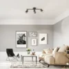 Foco de techo LED Vano negro, 3 luces alargado