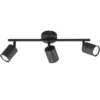 Foco de techo LED Vano negro, 3 luces alargado