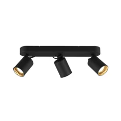 Foco de techo Pago, 3 luces, negro