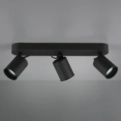 Foco de techo Pago, 3 luces, negro