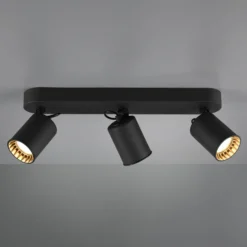 Foco de techo Pago, 3 luces, negro