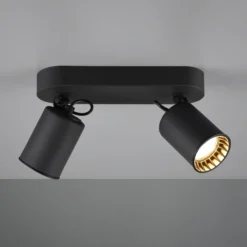 Foco de techo Pago, 2 luces, negro