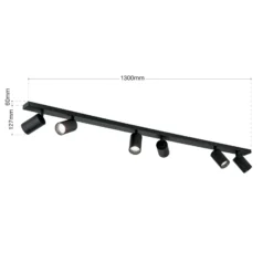 Foco de techo Sean 6 luces, negro