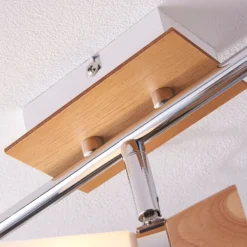 Foco de techo Vivica 3 brazos con piezas de madera