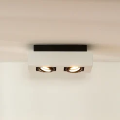 Foco de techo Xirax, 2 luces, blanco