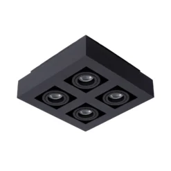 Foco de techo Xirax, 4 luces, negro