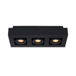 Foco de techo Xirax, 3 luces, negro