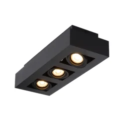 Foco de techo Xirax, 3 luces, negro