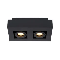 Foco de techo Xirax, 2 luces, negro