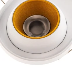 Foco empotrable Bega LED Studio Line, blanco/latón, 2 luces.