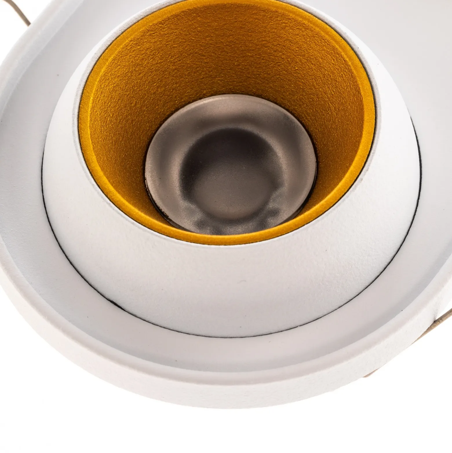 Foco empotrable Bega LED Studio Line, blanco/latón, 2 luces.
