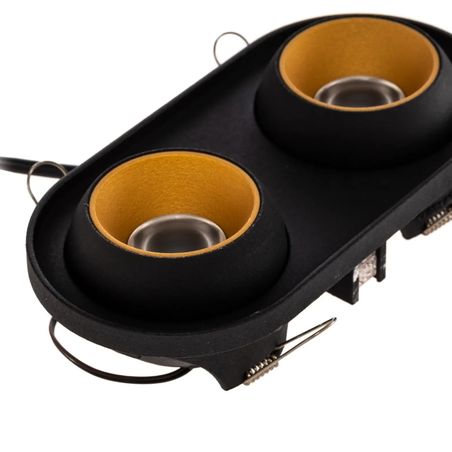 Foco empotrable Bega LED Studio Line, negro/latón, 2 luces.