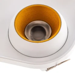 Foco empotrable Bega LED Studio Line, blanco/latón, 4 luces.