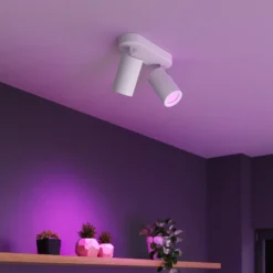 Foco empotrable Calex Smart blanco, longitud 22 cm, 2 luces GU10 LED RGBW