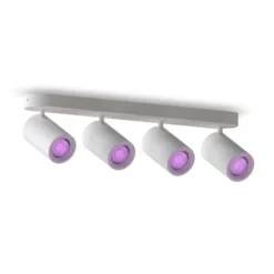 Foco empotrable Calex Smart blanco, longitud 49 cm, 4 luces GU10 LED RGBW