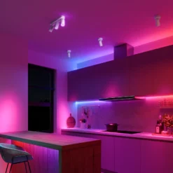 Foco empotrable Calex Smart blanco, longitud 37 cm, 3 luces GU10 LED RGBW