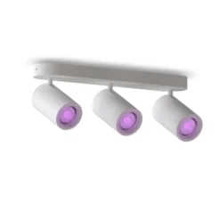 Foco empotrable Calex Smart blanco, longitud 37 cm, 3 luces GU10 LED RGBW
