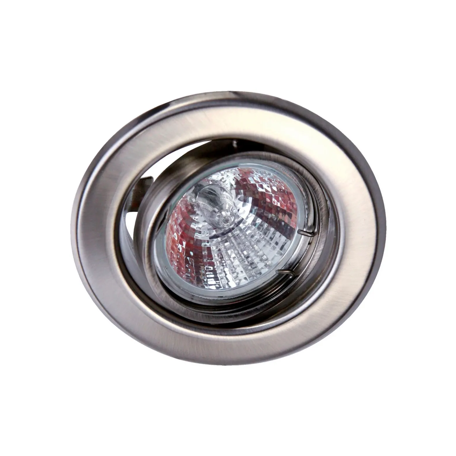 Foco empotrable de bajo voltaje, acero inoxidable, orientable