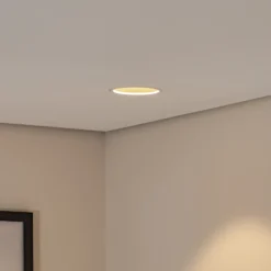 Foco empotrable de techo Bega LED Studio Line, blanco/latón, aluminio